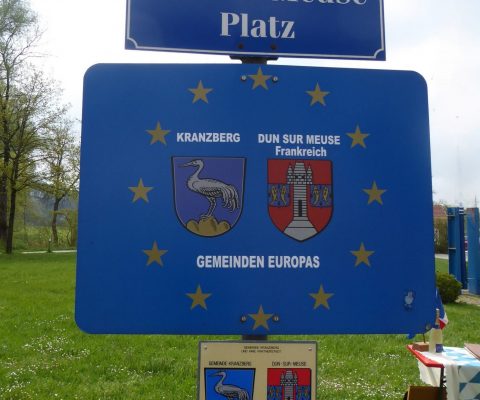 Einladung zur Feier des 55-jährigen Jubiläums der Partnerschaft zwischen Kranzberg und Dun-sur-Meuse