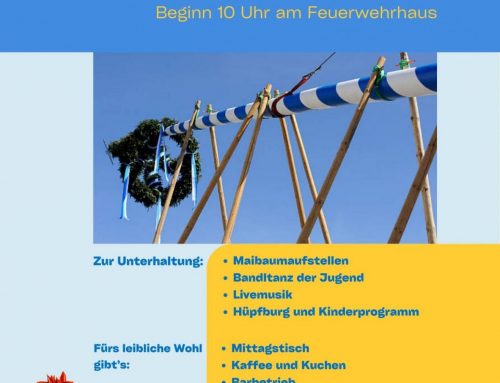 Maibaum aufstellen in Kranzberg am 01. Mai 2026 ab 10.00 Uhr am Feuerwerhaus