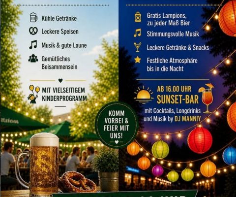 Lampionfest zum 50-jährigen Jubiläum der Laienspieler Kranzberg am Samstag, 18.07.2026 ab 15.00 Uhr auf dem Pantaleonsberg